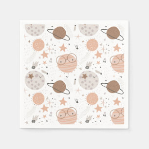 Cute Doodle Planet Pattern Napkin