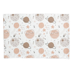 Cute Doodle Planet Pattern Pillowcase