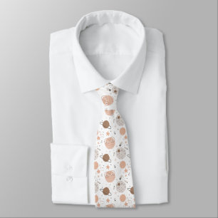 Cute Doodle Planet Pattern Tie