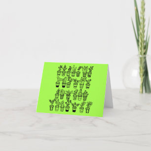 Cute Doodle Plants in Pots T-Shirt Thank You Card