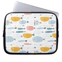 Cute Doodle School of Fish Pattern