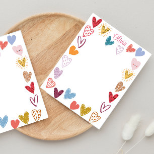 Cute Doodle Scribble Hearts Frame Notepad