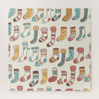 Cute Doodle Socks: Scandinavian Simplicity. Jigsaw Puzzle