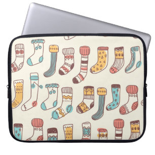 Cute Doodle Socks: Scandinavian Simplicity. Laptop Sleeve