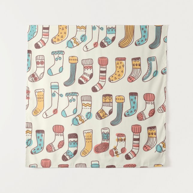 Cute Doodle Socks: Scandinavian Simplicity. Tapestry (Front)
