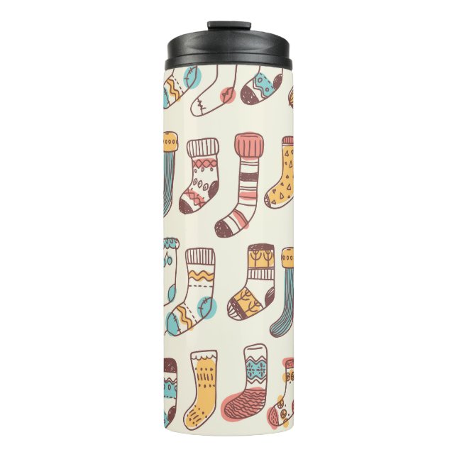 Cute Doodle Socks: Scandinavian Simplicity. Thermal Tumbler (Front)