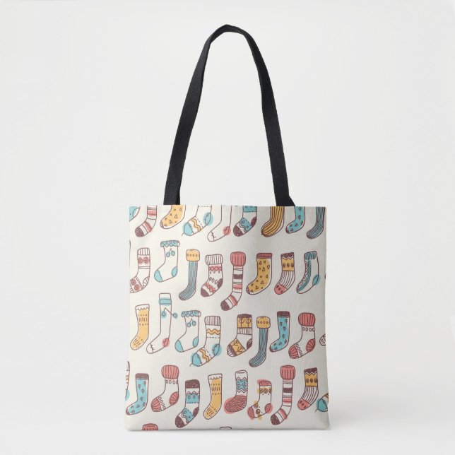Cute Doodle Socks: Scandinavian Simplicity. Tote Bag (Front)