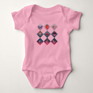 Cute Doodle Sticker Collage Baby Bodysuit