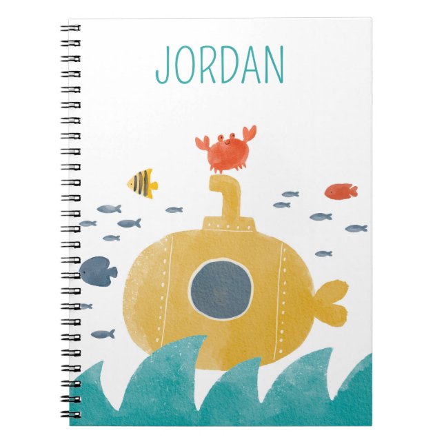 Cute Doodle Submarine | Explore Notebook (Front)