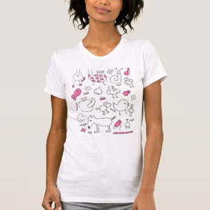 Cute doodle t-shirt with fantasy animal print