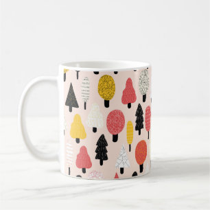 Cute doodle trees seamless vintage pattern. Repeat Coffee Mug