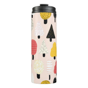Cute doodle trees seamless vintage pattern. Repeat Thermal Tumbler