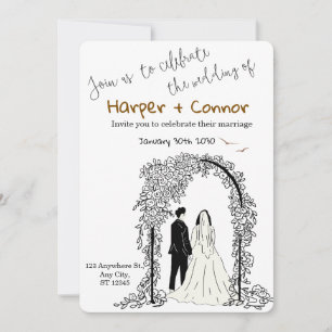 Cute Doodle Wedding Save the Date Invitation