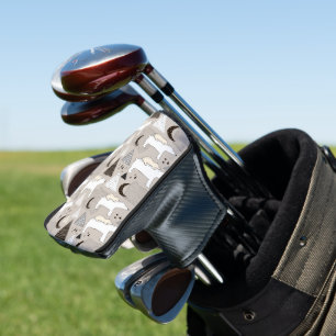 Cute Doodle Woodland Bear Pattern Golf Head Cover