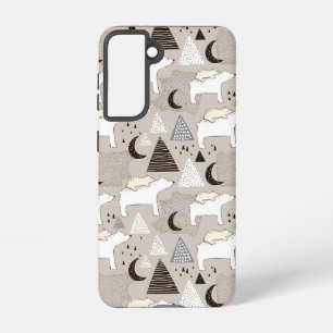 Cute Doodle Woodland Bear Pattern Samsung Galaxy Case