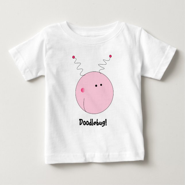 Cute Doodlebug Cartoon Baby T-Shirt (Front)