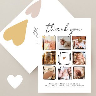 Cute Doodles Multi Photo Thank You Baby Shower 