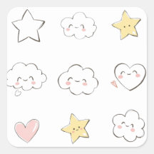 Cute Doodles Square Sticker