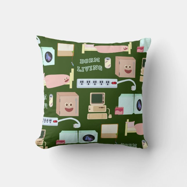 Cute Dorm Living Pattern Cushion (Front)