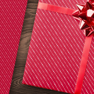 Cute dot stripes white red or any colour wrapping paper