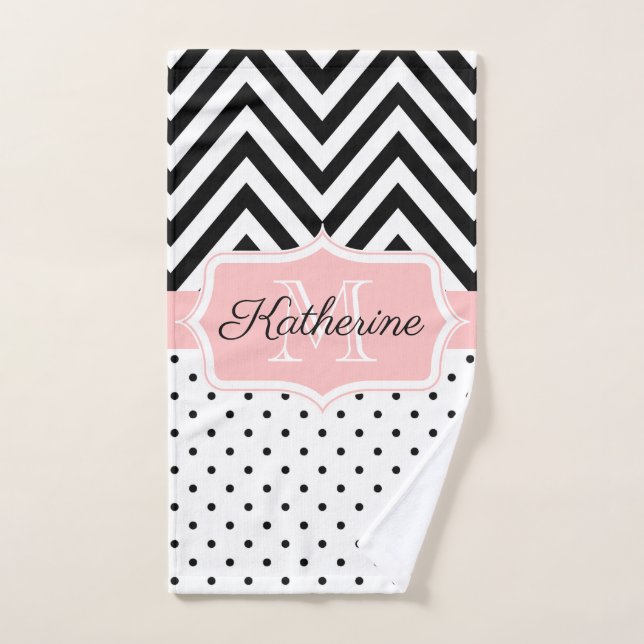 Cute Dots and Chevron Bath Towel Set (Hand Towel)