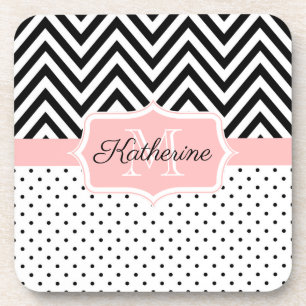 Cute Dots and Chevron Coaster