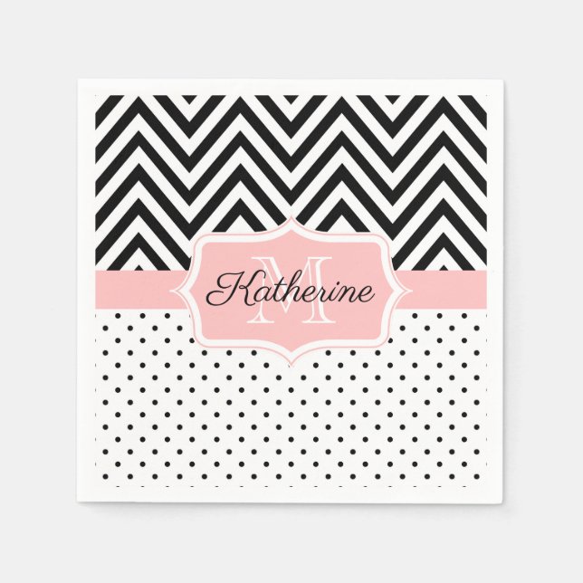 Cute Dots and Chevron Napkin (Front)