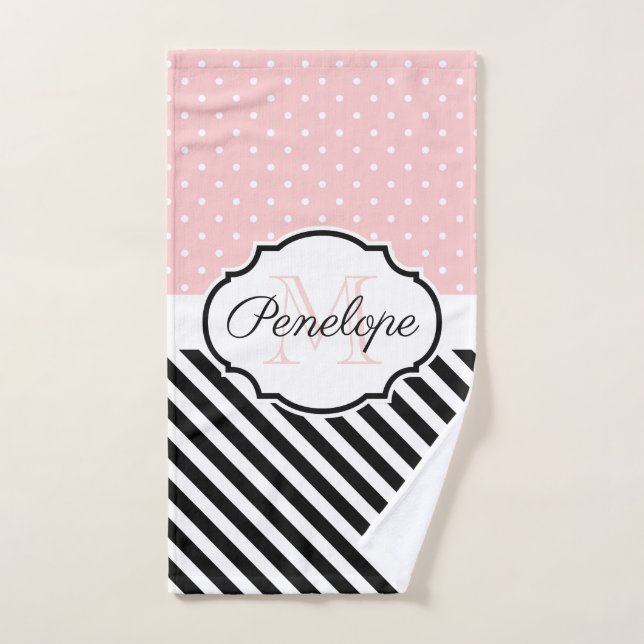 Cute Dots and Stripes Bath Towel Set (Hand Towel)