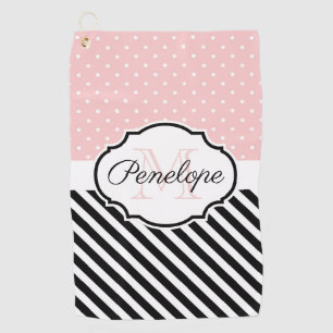 Cute Dots and Stripes Golf Towel