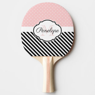 Cute Dots and Stripes Ping Pong Paddle