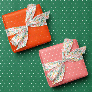 Cute dots green pink red simple Christmas holiday Wrapping Paper Sheet