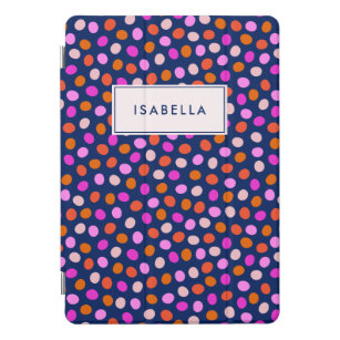 Cute Dots Spots Bright Blue Purple Personalised iPad Pro Cover