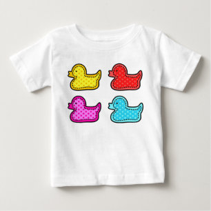 Cute Dotty Colorful Ducks Baby T-Shirt