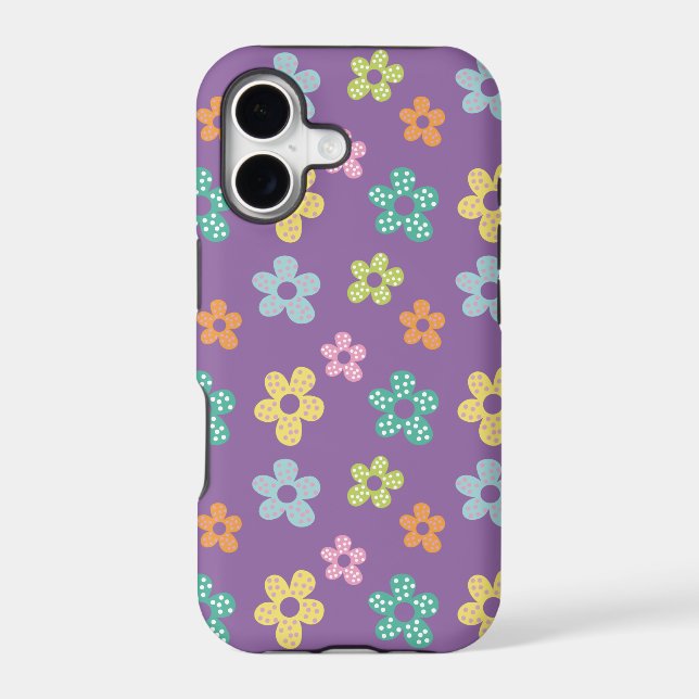 Cute Dotty Flower Pattern Purple (Back)