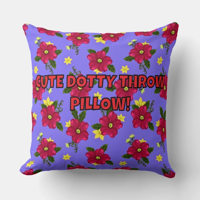 CUTE DOTTY THROW PILLOW! CUSHION (Front)