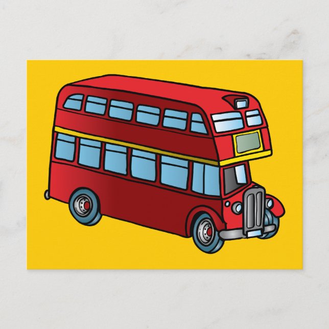 Cute Double Decker Bus Postcard (Front)