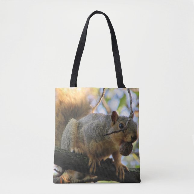 Cute Double Sided Squirrel Tote Bag (Front)