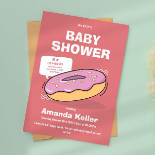 Cute Doughnut Baby Shower Invitation