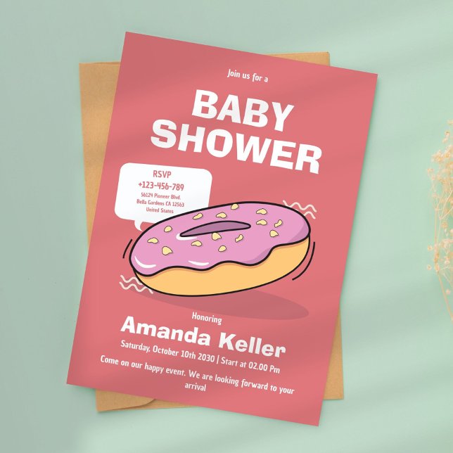 Cute Doughnut Baby Shower Invitation (Creator Uploaded)