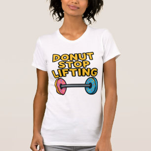 Cute Doughnut Barbell Workout Shirt for Women   Fu