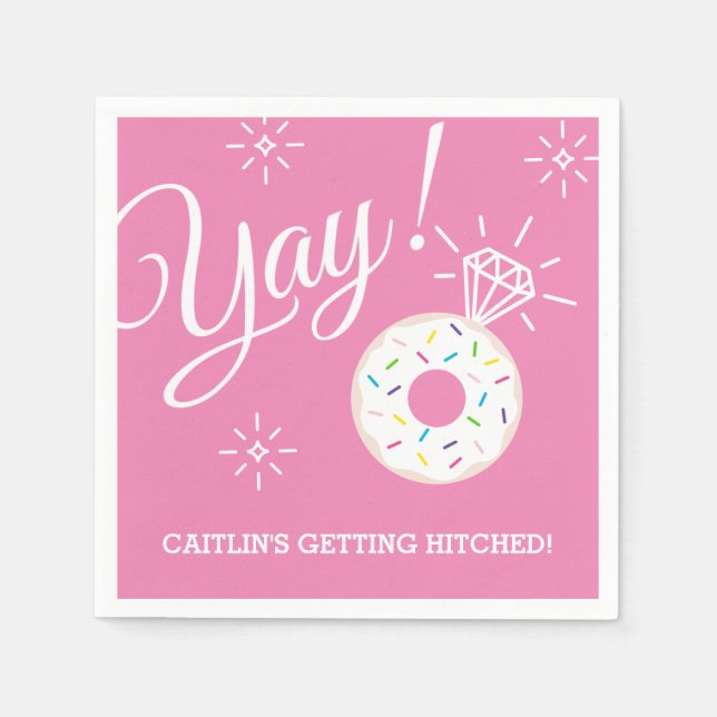 Cute Doughnut Bridal Shower / Bachelorette Party Napkin (Front)