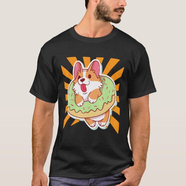 Cute Doughnut Corgi T-Shirt (Front)