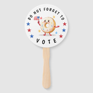 Cute Doughnut Do not Forget to Vote - USA Election Hand Fan