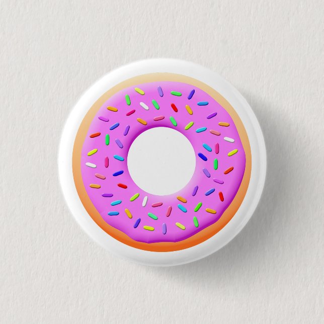 Cute Doughnut Drawing With Sprinkles 3 Cm Round Badge (Front)
