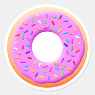 Cute Doughnut Drawing With Sprinkles Classic Round Sticker