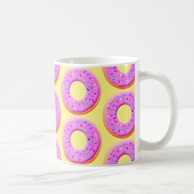 Cute Doughnut Drawing With Sprinkles Coffee Mug (Right)