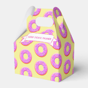 Cute Doughnut Drawing With Sprinkles Custom Name Favour Box