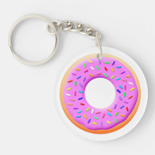 Cute Doughnut Drawing With Sprinkles Key Ring