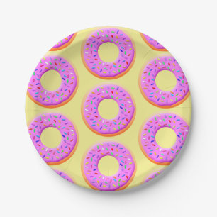 Cute Doughnut Drawing With Sprinkles Paper Plate
