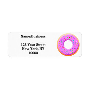 Cute Doughnut Drawing With Sprinkles Return Address Label